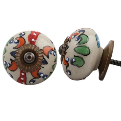 Multicolored Embossed Ceramic Knob