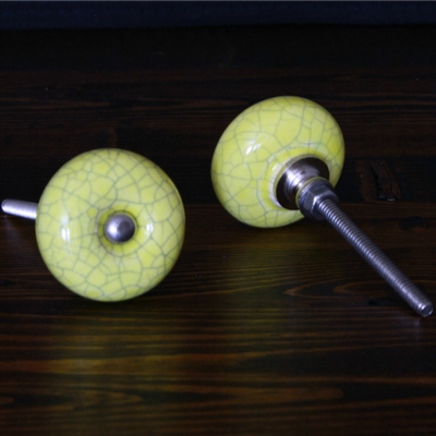 Ceramic Knob with Crackle Finish
