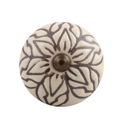 Etched Ceramic Drawer Knob