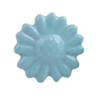 Charming ceramic knob in a soothing blue color. This flower shaped knob is delicate and will add cottage feel to your home.