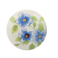 Blue Poppy Ceramic Drawer Knob