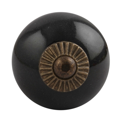 Black Ceramic Cabinet Knob