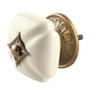 Solid Cream Ceramic Cabinet Knob