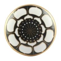 Golden Ceramic Floral Cabinet Knob