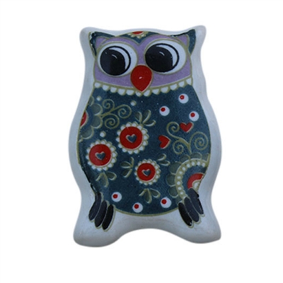 Flat Owl Ceramic Drawer Knob