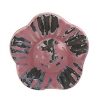 Pink Etched Flower Ceramic Cabinet Knob