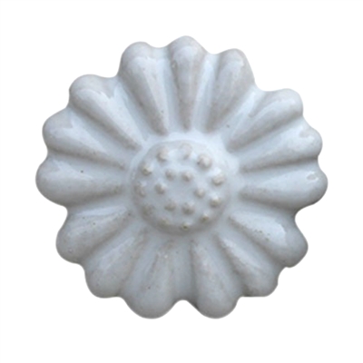 White Daisy Flower Ceramic Cabinet Knob