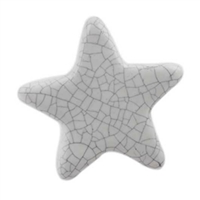 White Star Crackle Ceramic Cabinet Knob