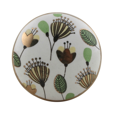 Golden Poppy Ceramic Cabinet Knob