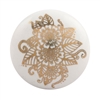 Golden Flower Flat Ceramic Drawer Knob