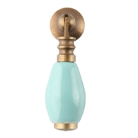 Sea Green Drop Ceramic Cabinet Knob