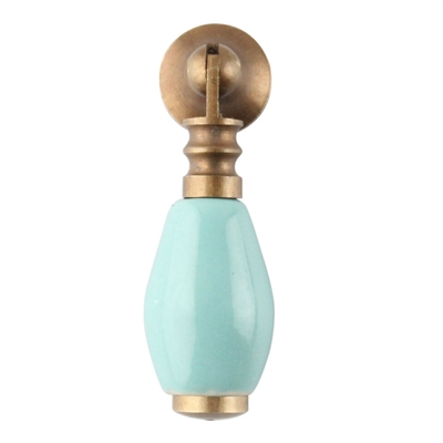 Sea Green Drop Ceramic Cabinet Knob