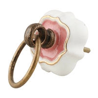 Pink Ornate Ceramic Cabinet Knob