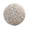 White Etched Ceramic Knob