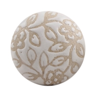 White Etched Ceramic Knob