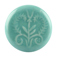 Sea Green Leaf Ceramic Drawer Knob