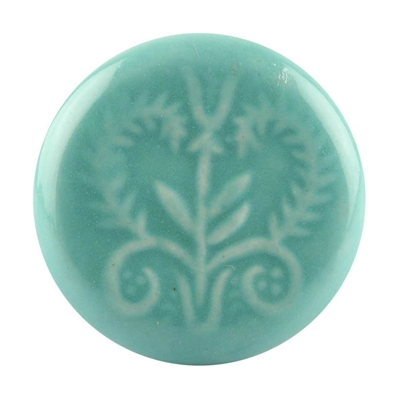 Sea Green Leaf Ceramic Drawer Knob