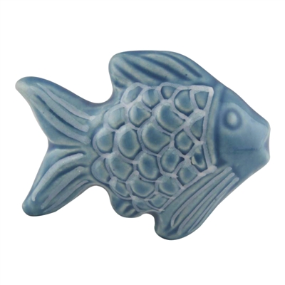 Blue Fish Ceramic Cabinet Knob