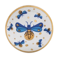Blue Gold Firefly Ceramic Knob