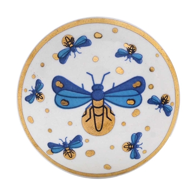 Blue Gold Firefly Ceramic Knob