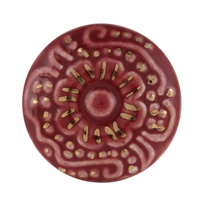 Cherry Golden Floral Ceramic Cabinet Knob