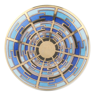 Blue  Gold Pattern Ceramic Dresser Knob