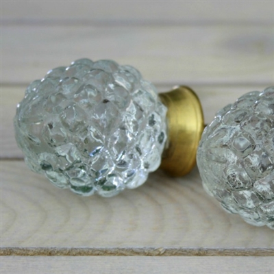 Handmade glass knob with golden hardware