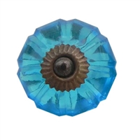 Blue Glass Knob