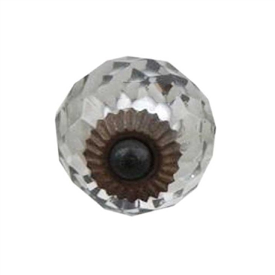 Clear Cut Glass Knob