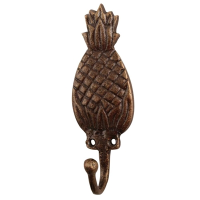 Pineapple Iron Hooks in Antique Brass Finish