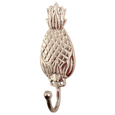 Pineapple Iron Hooks in Silver Brass Finish