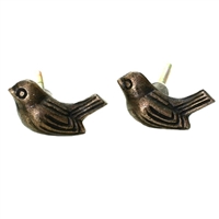 Metal Sparrow Cabinet Knob in Antique Brass Finish