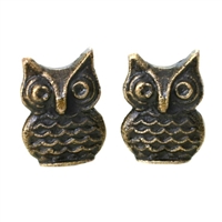 Metal Owl Cabinet Knob in Antique Brass Finish