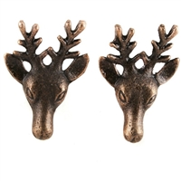 Metal Deer Head Cabinet Knob in Antique Brass Finish