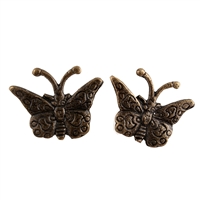 Butterfly Cabinet Knob in Antique Brass Finish