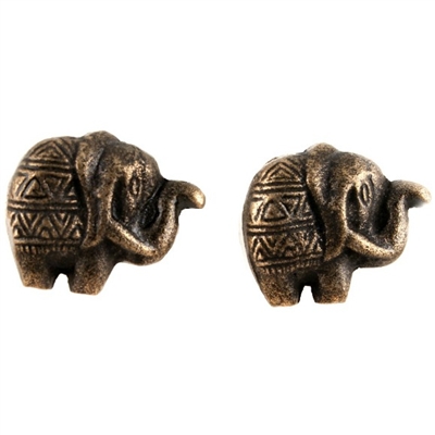 Elephant Cabinet Knob in Antique Brass Finish