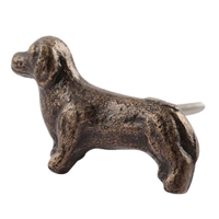 Dachshund Dog Iron Cabinet Knob in Antique Brass