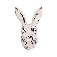 Rabbit Head Iron Cabinet Knob in Distressed White