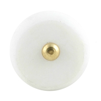 White Stone Flat Dresser Knob