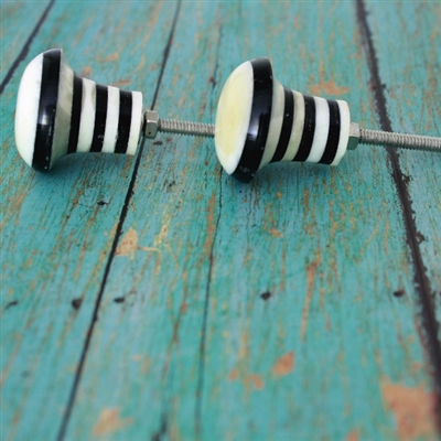 Gear Cabinet Knob with Black & White Stripes