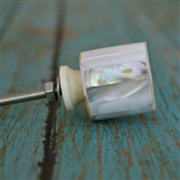 Cylindrical Mother of Pearl Cabinet Knob