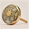 Mother of Pearl & Brass Cabinet Knob