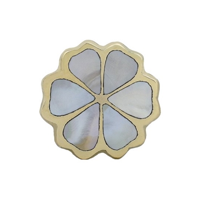 Mother of Pearl & Brass Cabinet Knob
