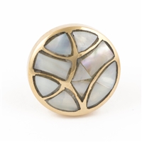 Mother of Pearl & Brass Cabinet Knob