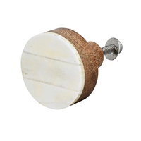 White Bone Inlay Cabinet Knob