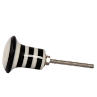 Gear Cabinet Knob with Black & White Stripes
