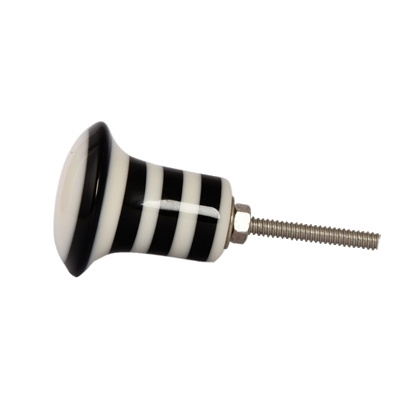 Gear Cabinet Knob with Black & White Stripes