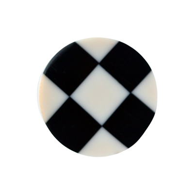 Round Black and White Resin Cabinet Knob