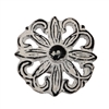 Floral Metal Cabinet Knob in Distressed White