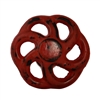 Wheel Shaped Metal Cabinet Knob in Distressed Red